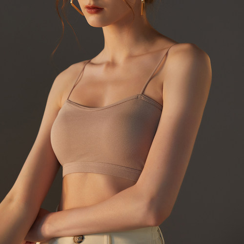 艾辛格纯棉抹胸无钢圈胸垫一体