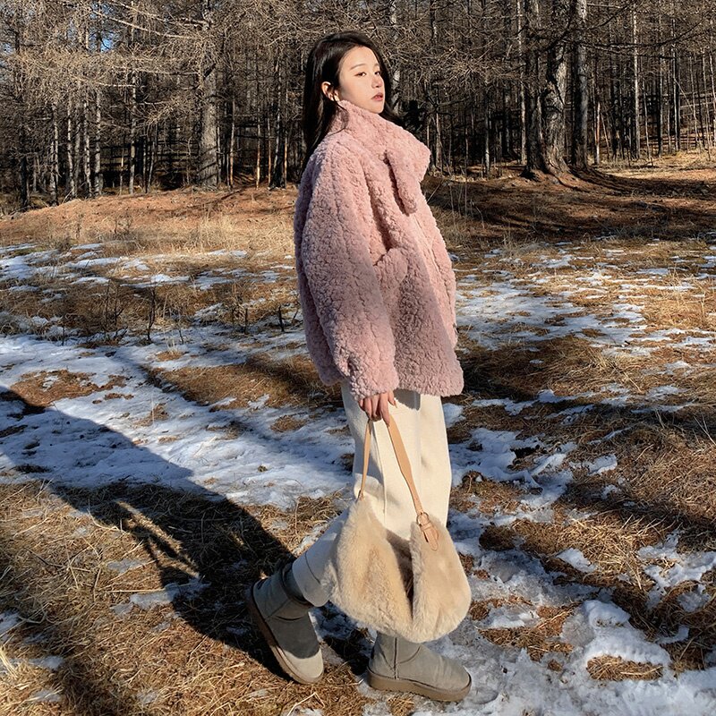 大货出数据好皮毛一体羊羔毛外套192-P165控248，女装派克服，浙宝103（原192）