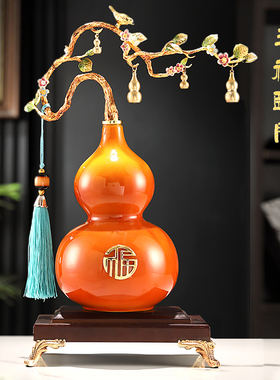 新中式招财葫芦摆件现代轻奢玄关客厅电视酒柜家居装饰品乔迁礼物