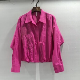 妃之卓艳AMAS027时尚韩版宽松衬衣刺绣纯棉减龄上衣春装2026女款