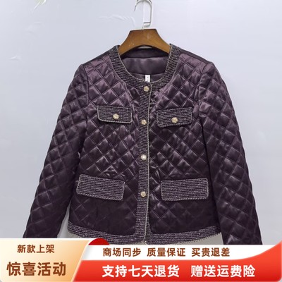 KLD-6161时尚棉服显瘦小香风夹棉撞色百搭短款外套冬装2025女新款