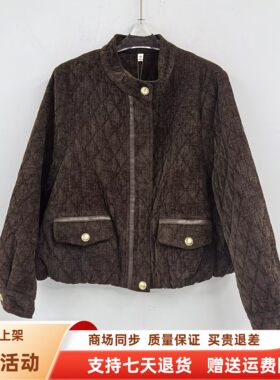 FOLF92313时尚休闲立领宽松夹克百搭灯芯绒短外套春装2026女新款