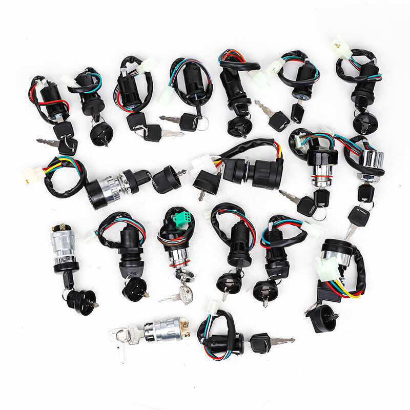 越野摩托车沙滩车卡丁车点火开关铁头电门锁启动钥匙防水通用锁