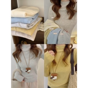 长袖 秋家自制 针织修身 百搭半高领 打底内搭上衣 5个颜色亲肤软糯