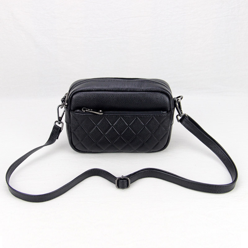 清荷世界 头层牛皮单肩斜挎小包 日韩时尚方包 真皮女斜跨软牛皮