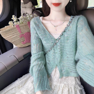 易菲妍女装官方旗舰店正品穿搭一整套镂空开衫吊带上衣蕾丝半身裙