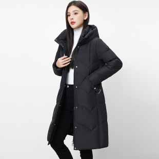 易菲妍女装官方旗舰店羽绒服女长款过膝90绒白鸭绒加厚防寒服