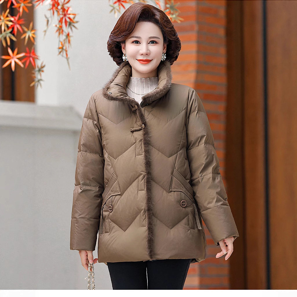 易菲妍女装官方旗舰店正品羽绒服冬季中老年人妈妈女新中式加厚冬