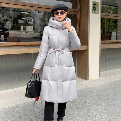 易菲妍女装官方旗舰店正品羽绒服95白鹅绒女长款加厚修身冬季极寒