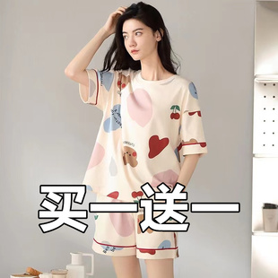 韩版 100%纯棉春秋睡衣女夏季 甜美可爱公主风学生网红可外穿家居服
