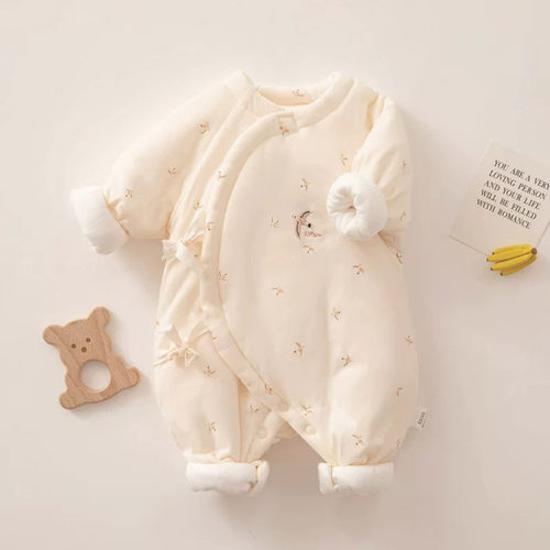 新生婴儿纯棉衣服秋冬加厚连体衣