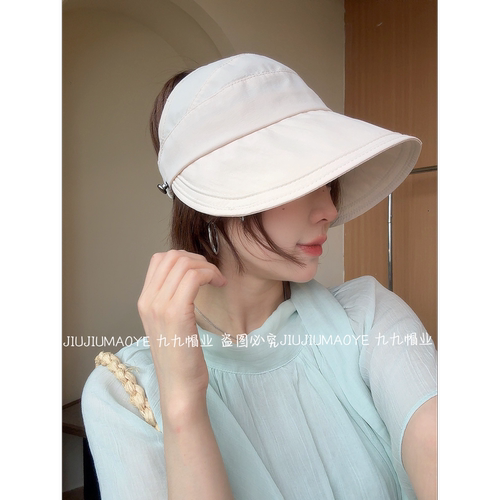 防晒帽女遮阳帽夏季出游防紫外线户外透气空顶太阳鸭舌帽子显脸小