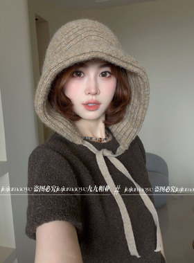 韩系复古拉法帽子女秋冬保暖显脸小百搭针织包头帽2026年秋款