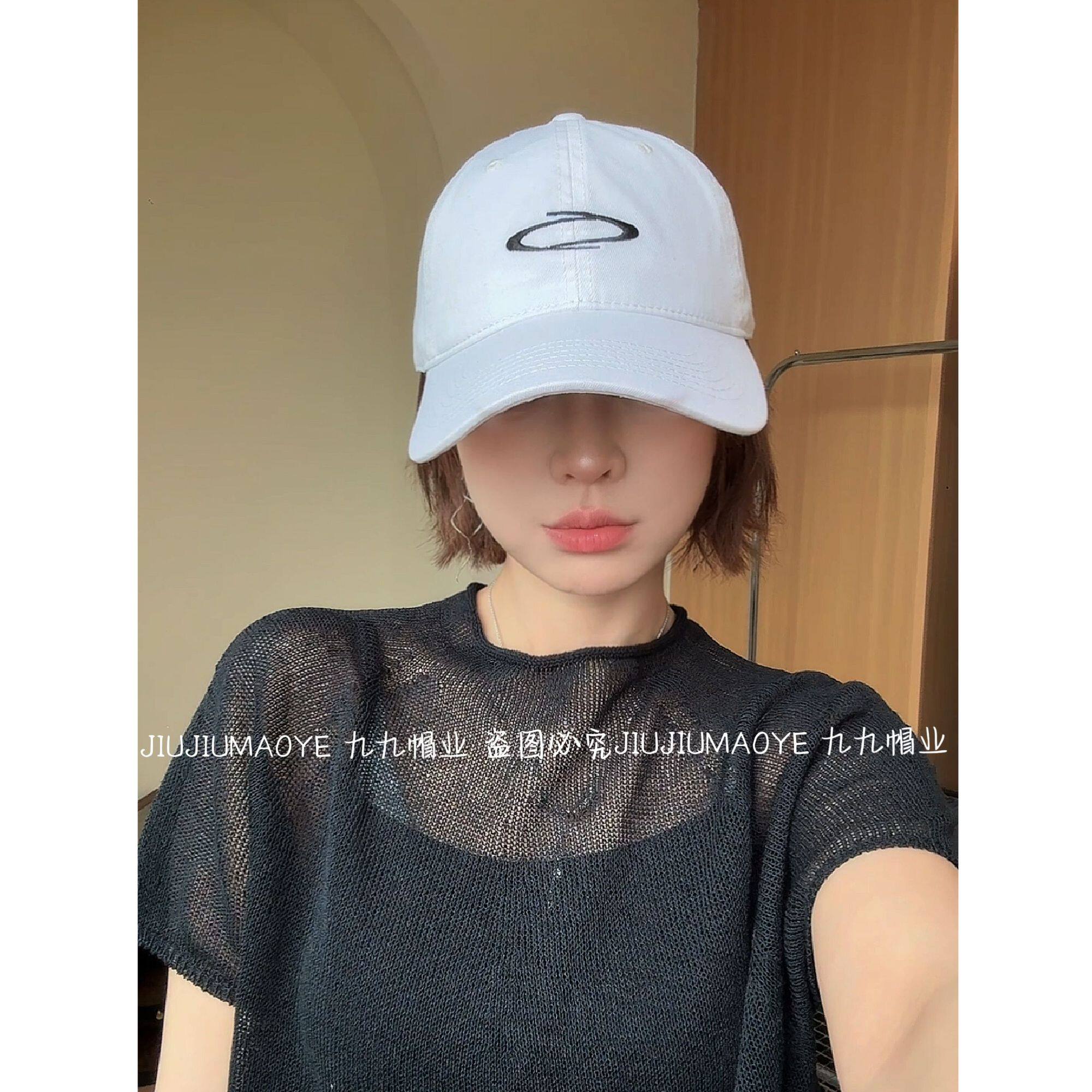 美式潮牌刺绣棒球帽男女通用大头围显脸小加长帽沿软顶鸭舌帽春夏