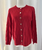 鹿王女士圆领纯山羊绒开衫 秋冬季 百搭保暖休闲简约针织外套毛衣