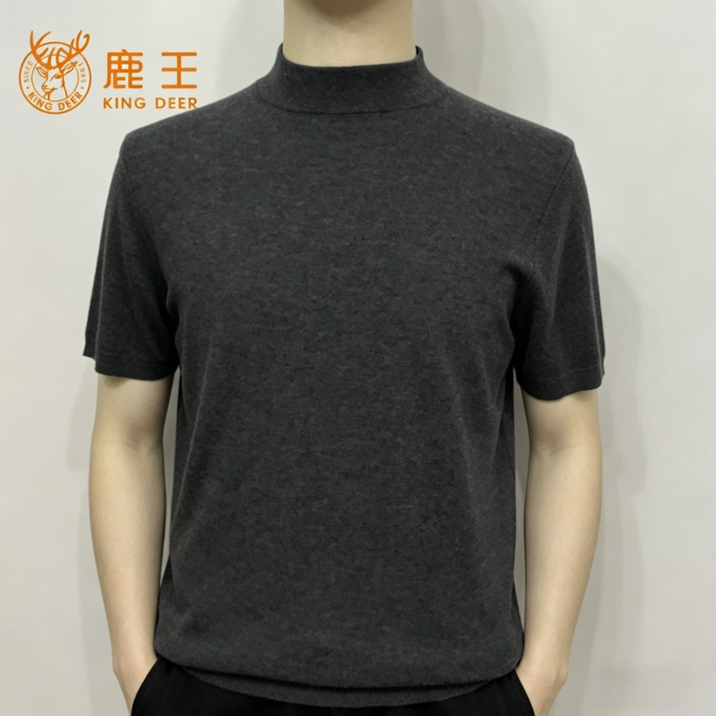 鹿王精纺山羊绒针织衫男