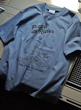 ABSURD LOGIC 荒诞逻辑 原创趣味骷髅冲浪T恤 度假风宽松纯棉男女