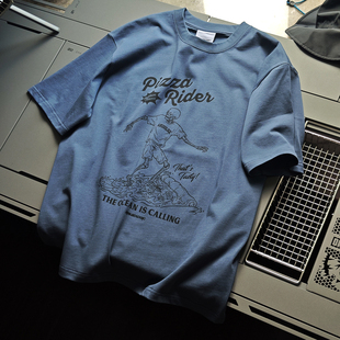 ABSURD LOGIC 荒诞逻辑 原创趣味骷髅冲浪T恤 度假风宽松纯棉男女