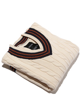 ABSURD LOGIC 荒诞逻辑 美式复古学院风v领绞花毛衣针织衫纯棉