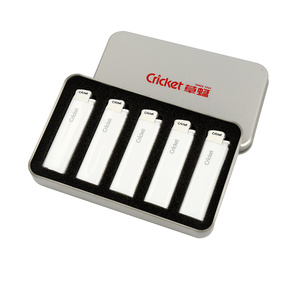 cricket草蜢正品纯白色礼盒防爆耐高温尼龙一次性火石砂轮打火机