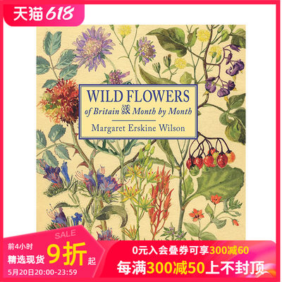 【预售】英文原版 Wild Flowers of Britain: Month by Month 英文艺术插图 进口原版书籍 善本图书