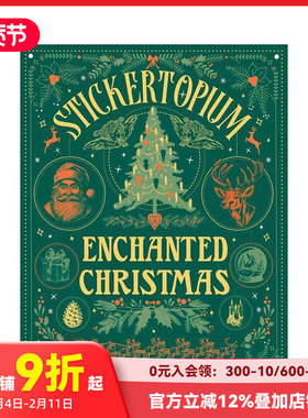 【预售】复古艺术贴纸：魔法圣诞 Stickertopium: Enchanted Christmas 圣诞礼物书 原版英文儿童趣味 善本图书
