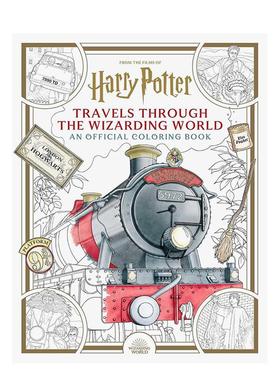 【预售】哈利波特魔法世界游记：官方涂色书 Harry Potter: Travels Through the Wizarding World 原版英文儿童趣味 善本图书