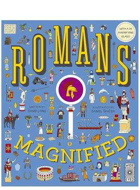 【现货】放大罗马生活：3倍显微！ Romans Magnified: With a 3 Magnifying Glass! 原版英文儿童绘本