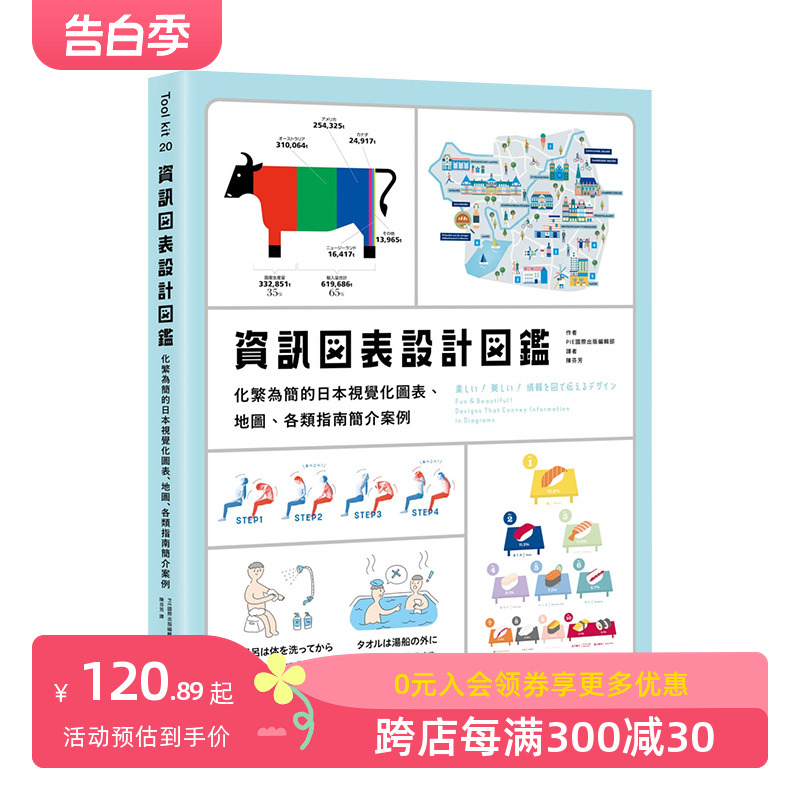 【预售】信息图表设计图鉴：化繁为简的日本可视化图表、地图、各类指南简介案例港台原版进口平面设计善本图书