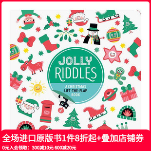 Jolly Riddles 锻炼观察力 现货 提升词汇量 节日主题 圣诞猜猜乐：欢乐翻翻书 英文儿童趣味 原版