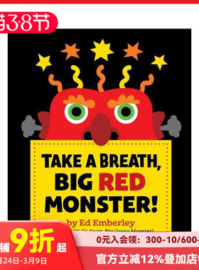 【现货】深呼吸大红怪 Take a Breath  Big Red Monster! 走开大绿怪作者Ed Emberley 情绪管理趣味洞洞游戏书 原版英文儿童