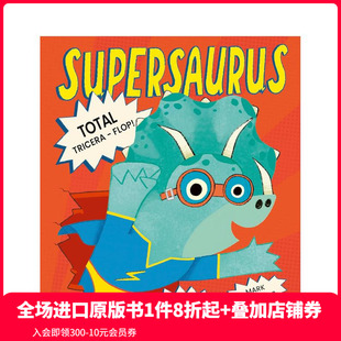 Flop 龍：三角龍墜落 Tricera Supersaurus Total 原版 預(yù)售 英文兒童繪本 善本圖書