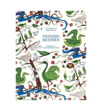 【现货】瑞典现代风格 Swedish Modern: A Colouring Book of Magical Interiors 原版英文字体图案标志设计