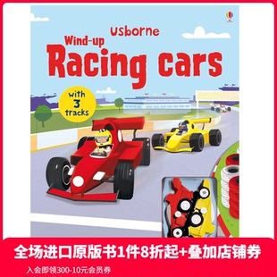 英文原版 cars 预售 train racing 扭动发条玩具书 wind 儿童读物 赛车 Wind