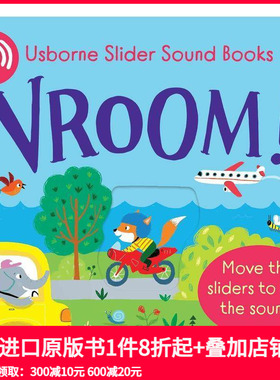 【预售】【滑条发声书】呜-呜-车辆发动 【Slider Sound Books】Vroom! 原版英文儿童趣味 善本图书