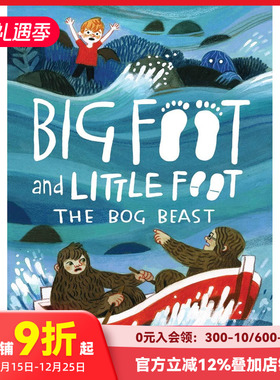 【预售】大脚和小脚系列4:沼泽野兽 The Bog Beast 英文原版儿童绘本故事书6-9岁 趣味冒险 Felicita Sala插画 平装图画书