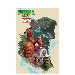 the 英文漫画书 预计9月出版 原版 Universe Marvel vs. Godzilla 哥斯拉大战漫威宇宙 预售