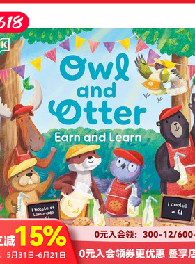 【预售】猫头鹰和水獭：动物们一起销售、赚钱和学习数学 Owl and Otter: Earn and Learn 原版英文儿童绘本 善本图书