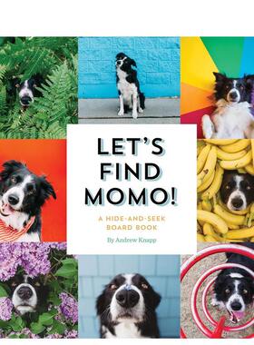 【预售】英文原版 Lets Find Momo寻找莫莫：捉迷藏 狗狗高清摄影适合3-6岁儿童图书互动摄影书纸板书