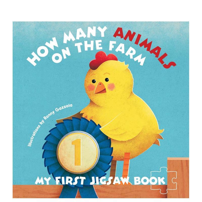 【预售】我的苐一本拼图书：农场动物有几只 My First Jigsaw Book: How Many Animals on the Farm? 原版英文儿童趣味图片