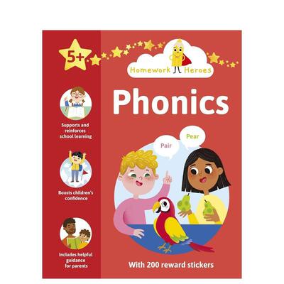 作业小能手：自然拼读（含200枚奖励贴纸） 【Homework Heroes】Phonics 原版英文儿童语言/概念启蒙 善本图书