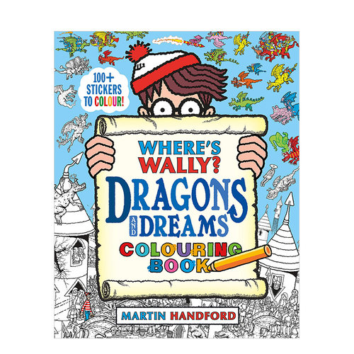 【现货】Where's Wally沃利在哪里？龙与梦涂色书Dragons and Dreams Colouring Book 少儿涂画互动游戏书 英文原版 善本图书