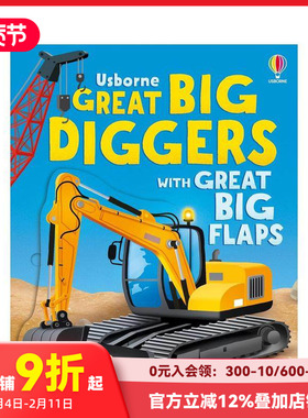 【预售】【翻翻大书】型挖掘机 【Great Big Flaps】Great Big Diggers 原版英文儿童趣味
