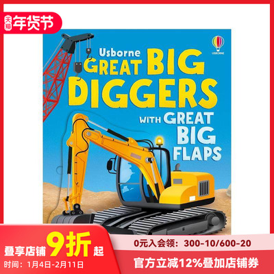 【预售】【翻翻大书】型挖掘机 【Great Big Flaps】Great Big Diggers 原版英文儿童趣味