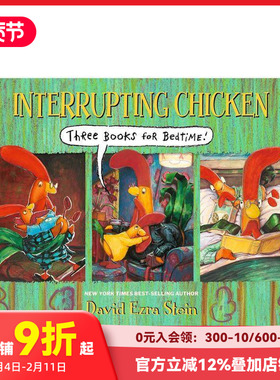 【预售】捣蛋鸡的睡前三本书 Interrupting Chicken: Three Books for Bedtime 原版英文儿童绘本