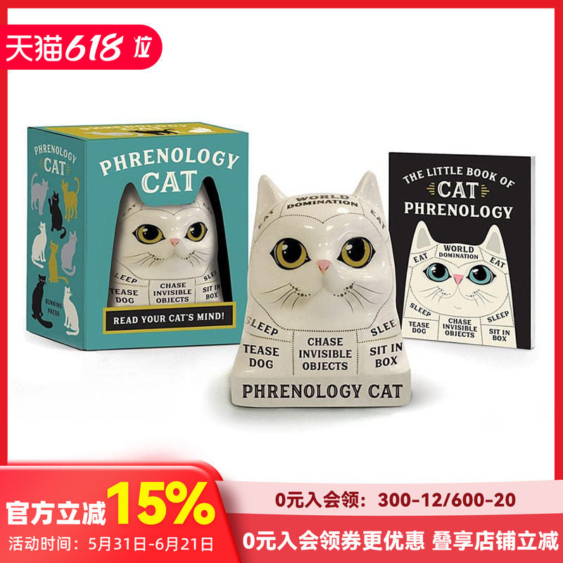 【预售】英文原版 颅相学猫:解读你的猫猫的想法 迷你小书  Phrenology Cat : Read Your Cat’s Mind!  正版进口书籍 善本图书