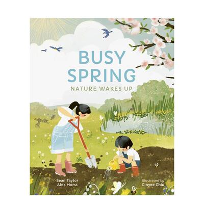 【现货】繁忙春天：大自然的苏醒Busy Spring: Nature Wakes Up 儿童四季认知趣味艺术绘本 英文原版 春季万物复苏 3-6岁亲子阅读