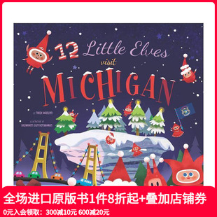 Little 原版 现货 英文儿童绘本 Michigan 十二个小精灵游密歇根 Visit Elves