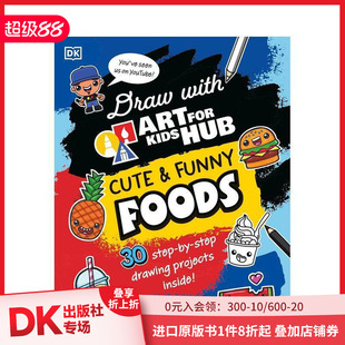 with Funny 预售 Art Draw 孩子画可爱和有趣 Foods and for 英文儿童启蒙 Hub 食物 Cute 用艺术为儿童中心 善本图书 Kids