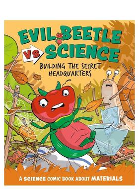 【现货】邪恶甲虫大战科学：建造秘密总部 Evil Beetle Versus Science: Building the Secret Headquarters 原版英文儿童漫画